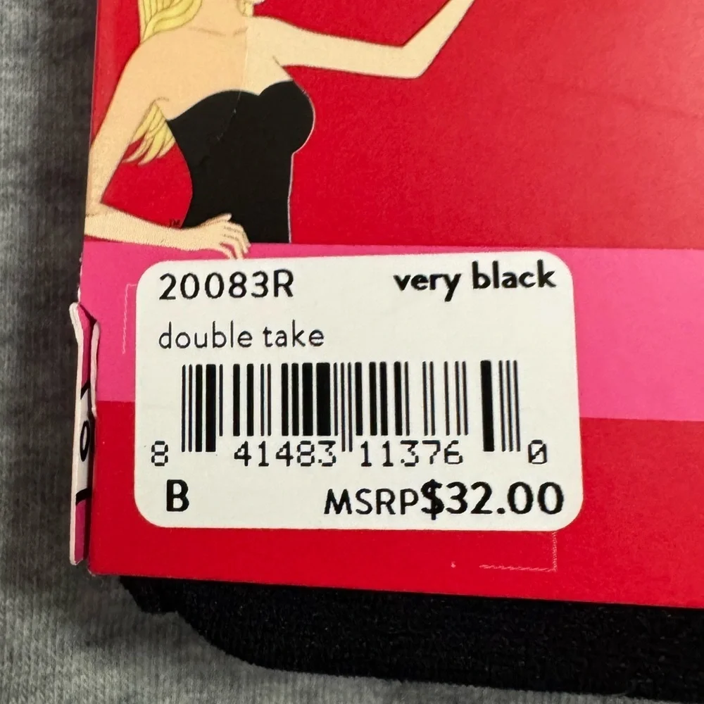 Spanx Very Black Double Take Patterned Leg Shaping Tights Size B